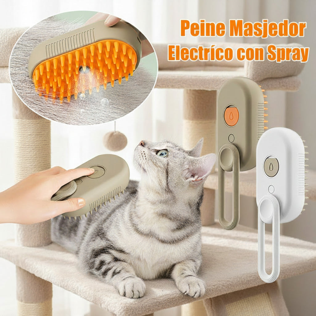 Cepillo Eléctrico de Vapor 3 en 1 para Mascotas