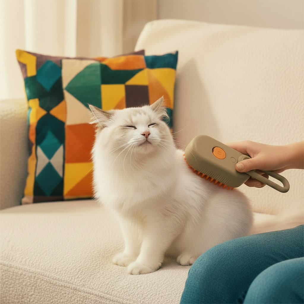 Cepillo Eléctrico de Vapor 3 en 1 para Mascotas