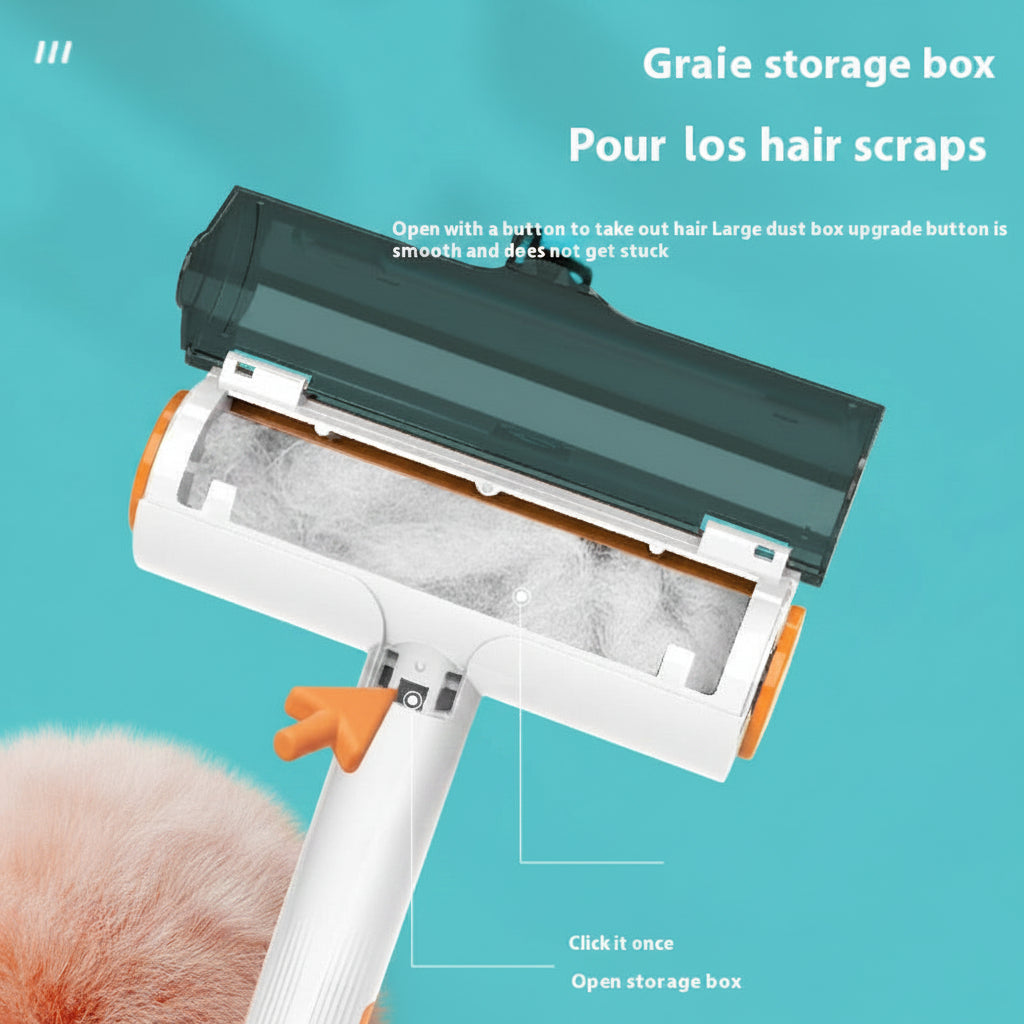 Rodillo quitapelos blanco y naranja, diseño ergonómico y fácil de usar