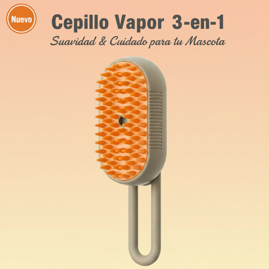 Cepillo Eléctrico de Vapor 3 en 1 para Mascotas